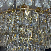 Candelabru Junnut 21*E27, Cristal si Metal, Auriu