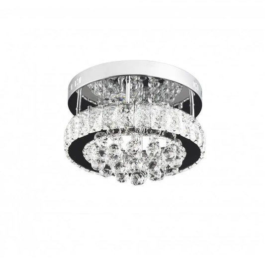 Lustra LED cu cristal ABEL 22W, Diametru 35cm, lumina Rece/Calda/Neutra , Crom Lucios