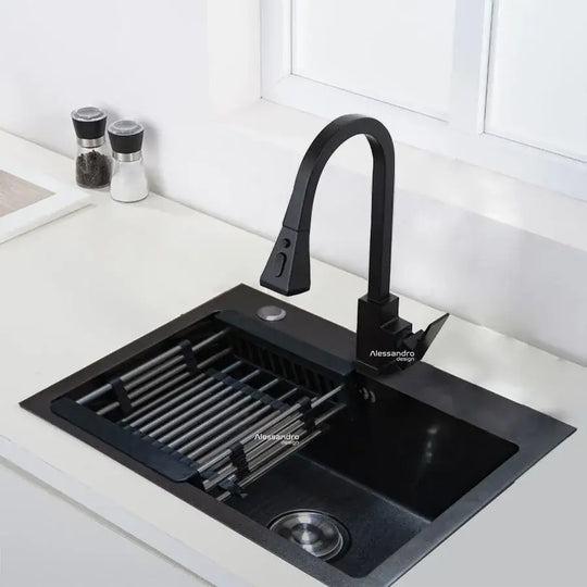 Chiuveta Bucatarie Inox, 60x45 cm, Gri Inchis Default Title Alessandro Design