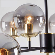 Lustra Jermija cu Abajur, 8x E27,  Auriu Negru