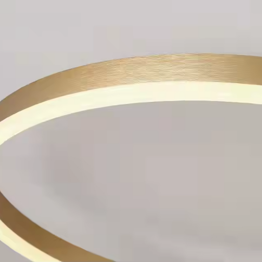 Lustra LED cu telecomanda RIGA LILITH 94W, 3 Cercuri, lumina Rece/Calda/Neutra, Dimabila, Auriu Lucios