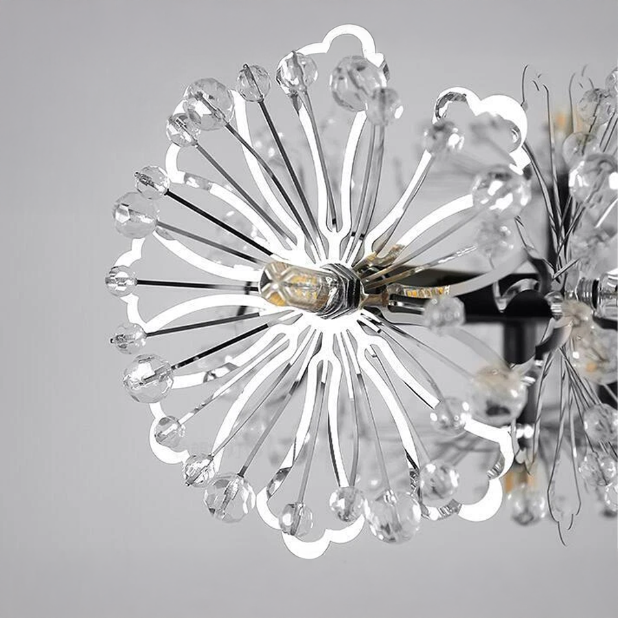 Candelabru Cristal PETERHOF Regalis 16x G4, Lungime 120cm, Negru