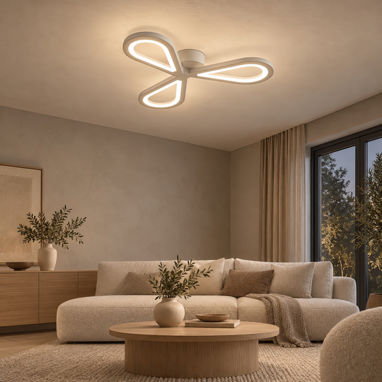 Lustra LED AURALIUS 18W, 3 Petale, lumina Neutra,  4000K, Alb