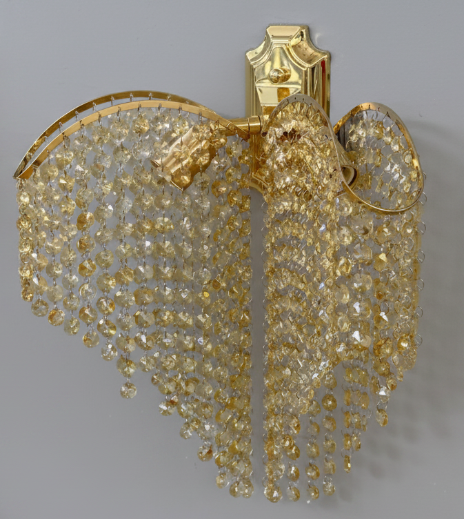 Aplica Cristal Ander 2x E14 Auriu Lucios Lucios, Siraguri de cristale