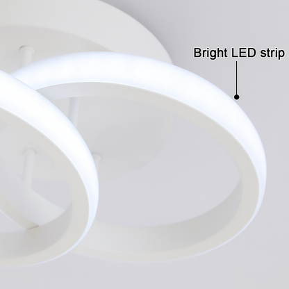 Lustra LED VERTEX CIRCULA 21W, 2 Cercuri, Rame Metalice, lumina Rece/Calda/Neutra, Alb