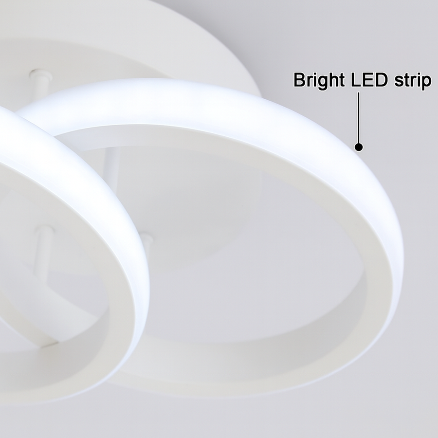 Lustra LED VERTEX CIRCULA 21W, 2 Cercuri, Rame Metalice, lumina Rece/Calda/Neutra, Alb