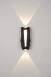 Aplica LED AX218 de Exterior si Interior, 2 Surse x 8W, Metalic, Negru, 3000K