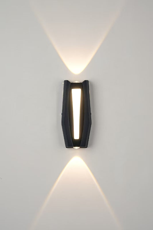 Aplica LED AX218 de Exterior si Interior, 2 Surse x 8W, Metalic, Negru, 3000K