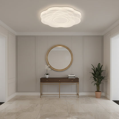 Plafonieră LED Floare 23 cm, 22W, 3000K / 4000K / 6000K, Alb, Metal si Acril
