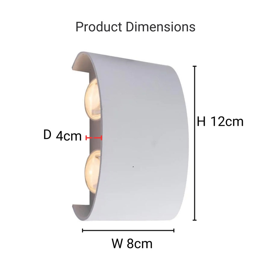Fantas Aplica LED de Exterior si Interior, 4 Surse x 1W, IP65, Metalic, Alb, 3000K
