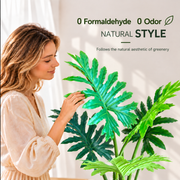 Plantă Artificială Tip Filodendron, 6 frunze, 120 cm, Verde