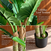 Plantă Artificială Tip Alocasia, 3 tulpini, 160 cm, Verde