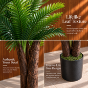 Planta Artificială Copac Tip Palmier, 3 Brate, 190 cm, Verde, cu Ghiveci