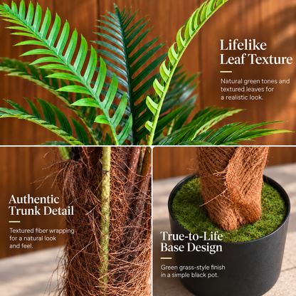 Planta Artificială Copac Tip Palmier Regal, 180 cm, 10 frunze, Verde, cu Ghiveci