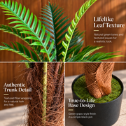 Planta Artificială Copac Tip Palmier Regal, 200 cm, 15 frunze, Verde, cu Ghiveci