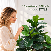 Planta Artificială Copac Tip Ficus, 3 brate, 154 cm, Verde, cu Ghiveci