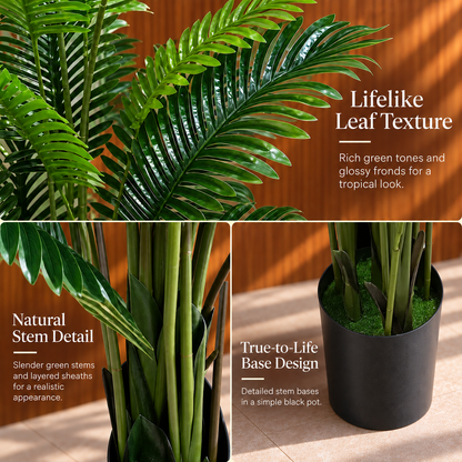 Plantă Artificială Tip Palmier Areca, 25 frunze, 190 cm, Verde