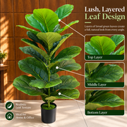 Planta Artificială Copac Tip Smochin, 70 cm, Verde, cu Ghiveci