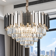 Candelabru Cristal BLOIS Magno, 8x E14, Diametru 60cm, Crom Lucios, Inaltime Reglabila