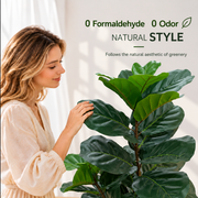 Planta Artificială Copac Tip Ficus, 2 Ramuri, 67 cm, Verde, cu Ghiveci