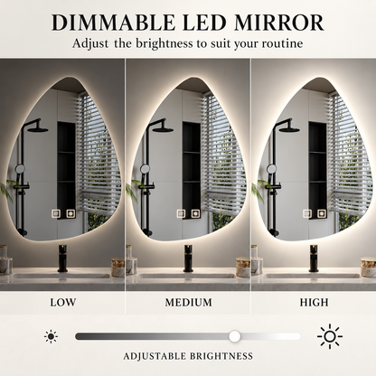 Oglinda LED Organica 40x60cm, Lumina Rece, Sistem Dezaburire, Dimabila