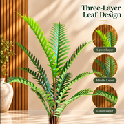 Planta Artificială Copac Tip Palmier Regal, 180 cm, 10 frunze, Verde, cu Ghiveci