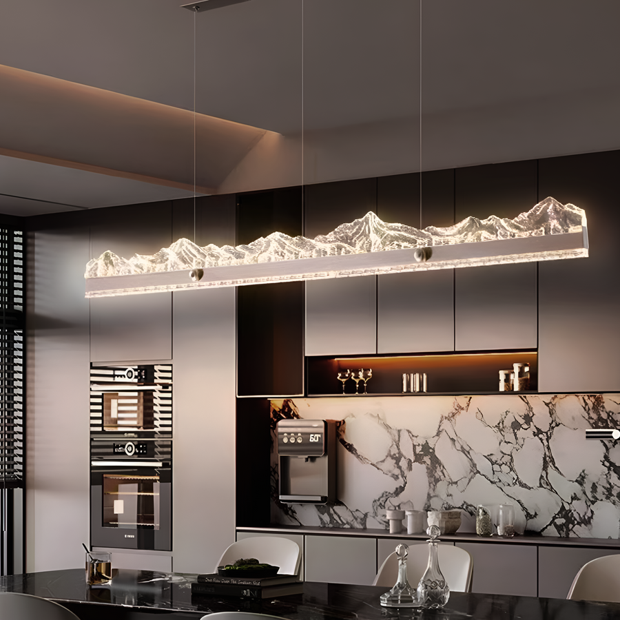 Lustra LED suspendata cu Telecomanda MARISTELLA 90W, lumina Rece/Calda/Neutra 3000K/4000K/6000K, Dimabila, Inaltime Reglabila, Auriu, Metal si Cristal