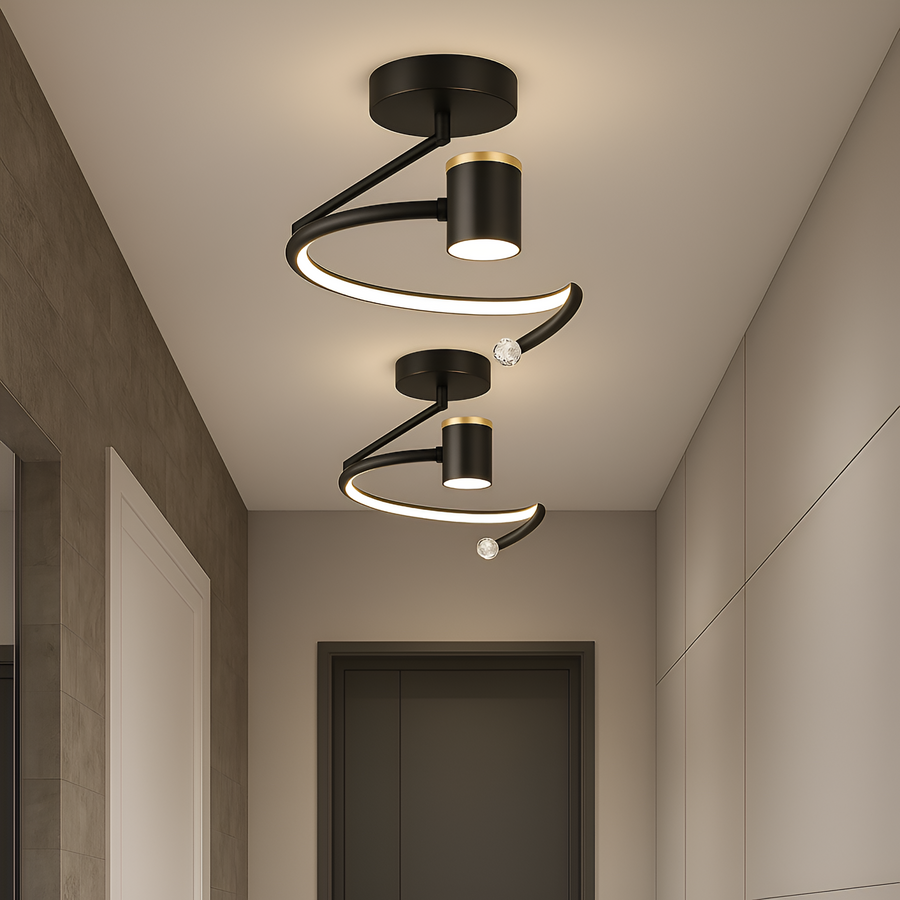 Lustra LED, 34W, Diametru 24cm, lumina Rece/Calda/Neutra, Negru