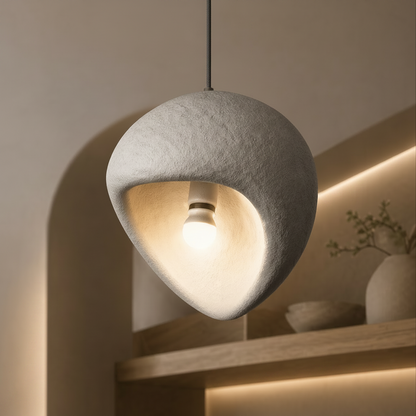 Lustra Moderna AERA, 30 cm, Suspendata, 1 X E27, Gri, Metal si Spuma, Inaltime Reglabila