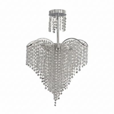 Candelabru Cristal Ander 4xE14 Diametru 45cm Crom