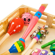 Joc Creativ Cutiuta cu Instrumente Muzicale, 8 Piese, Lemn