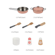 Jucarie tip Bucatarie Completa cu Accesorii Diverse si Frigider, 45 Piese, Turcoaz cu Roz, Lemn