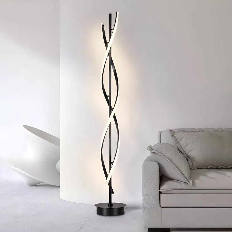 Lampadar LED Upsilon, 27W, 3000K/4000K/6000K, Metal si Acril, Negru