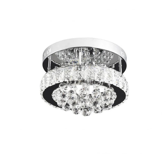 Lustra LED cu cristal ABEL 24W, Diametru 47cm, lumina Rece/Calda/Neutra , Crom Lucios