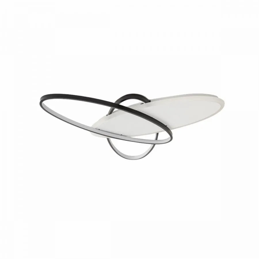 Lustra LED cu telecomanda LIGURIA 81W, 3 Ovale, lumina Rece/Calda/Neutra, Dimabila, Negru Alb