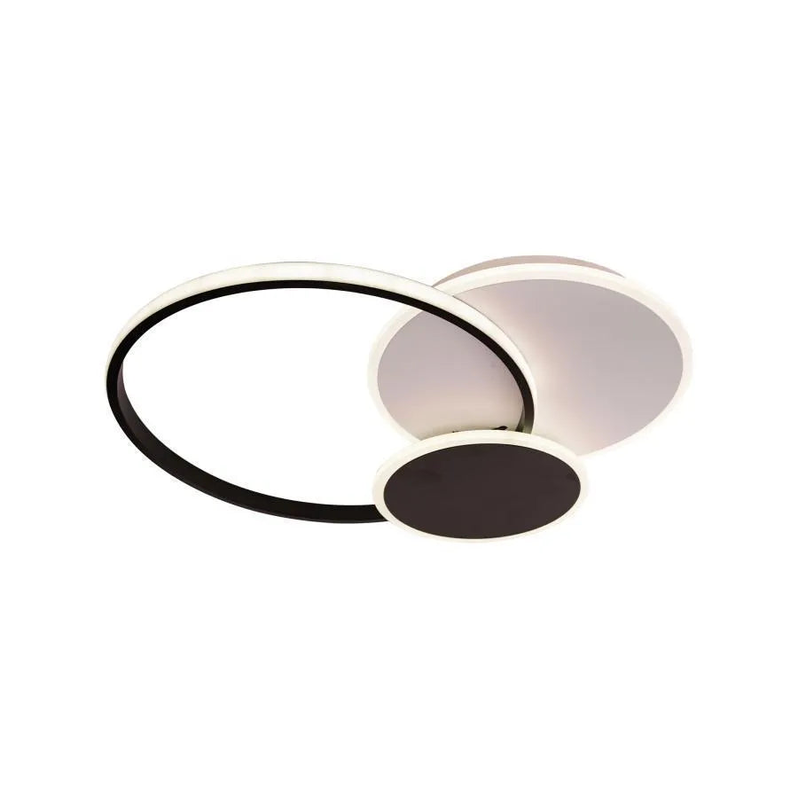 Lustra LED cu telecomanda KILLIAN 46W, 3 Cercuri, lumina Rece/Calda/Neutra, Dimabila, Negru Alb