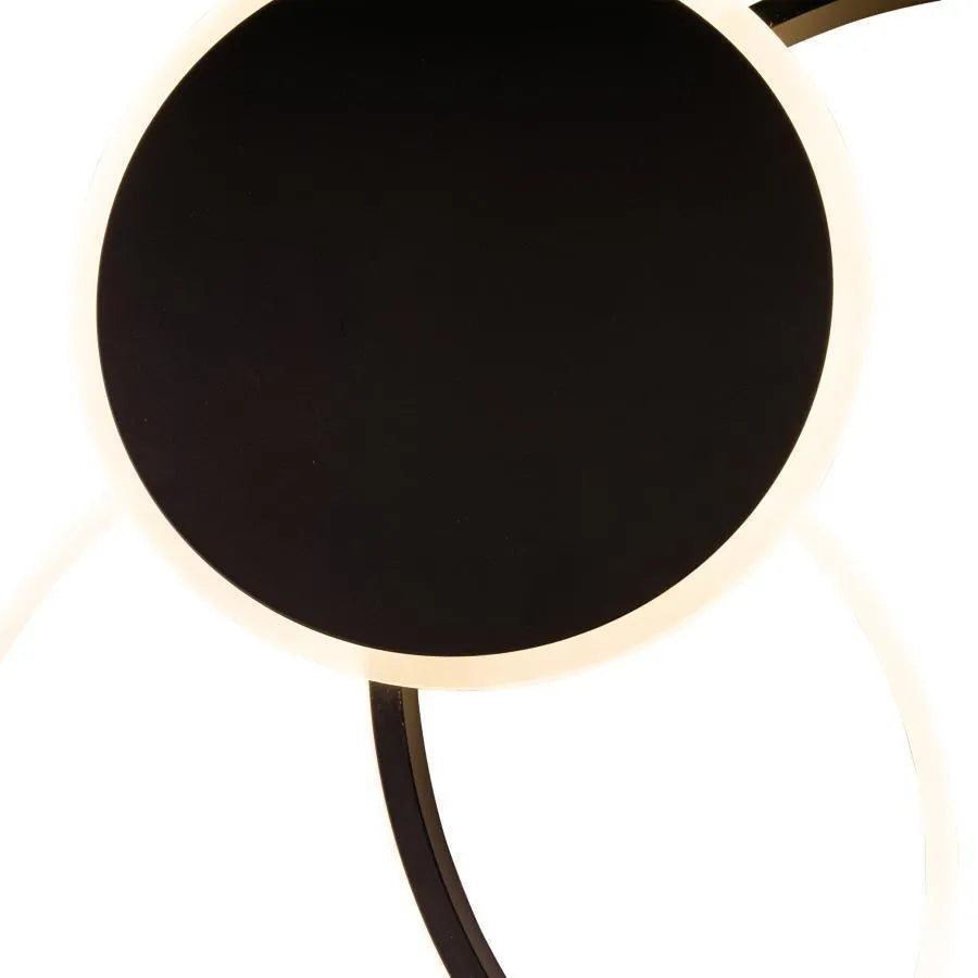 Lustra LED cu telecomanda KILLIAN 46W, 3 Cercuri, lumina Rece/Calda/Neutra, Dimabila, Negru Alb