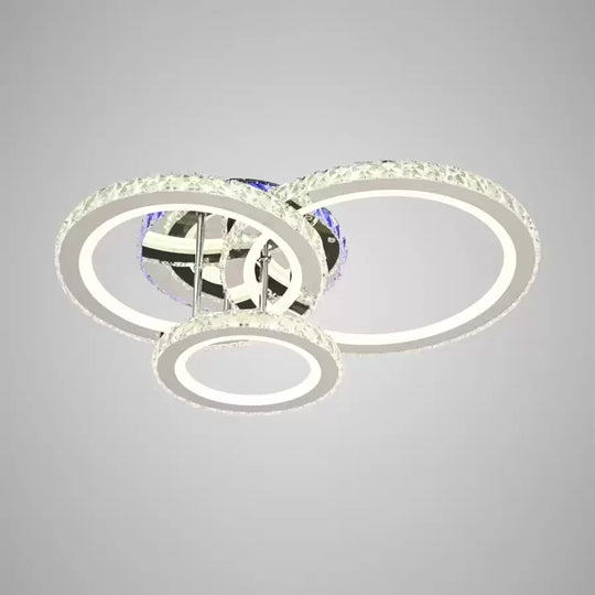 Lustra LED cu telecomanda si cristal NOVA ROTONDA RGB 73W, 3 Cercuri, lumina Rece/Calda/Neutra, Dimabila, Crom Lucios Lustre LED & Cristale Default Title Alessandro Design