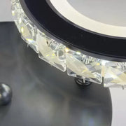 Lustra LED cu telecomanda si cristal NOVA ROTONDA RGB 145W, 6 Cercuri, lumina Rece/Calda/Neutra, Dimabila, Negru