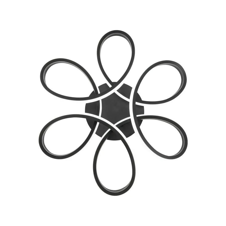 Lustra LED cu telecomanda ELON 120W, Ondulata, lumina Rece/Calda/Neutra, Dimabila, Negru