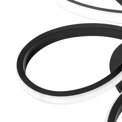 Lustra LED cu telecomanda ELON 120W, Ondulata, lumina Rece/Calda/Neutra, Dimabila, Negru