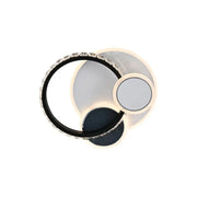 Lustra LED cu cristal GELLA 48W,  Rotunda, lumina Rece/Calda/Neutra, Alb Negru