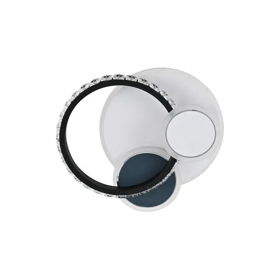 Lustra LED cu cristal GELLA 48W,  Rotunda, lumina Rece/Calda/Neutra, Alb Negru