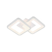 Lustra LED GIANI 26W, 2 Patrate, lumina Rece/Calda/Neutra , Alb