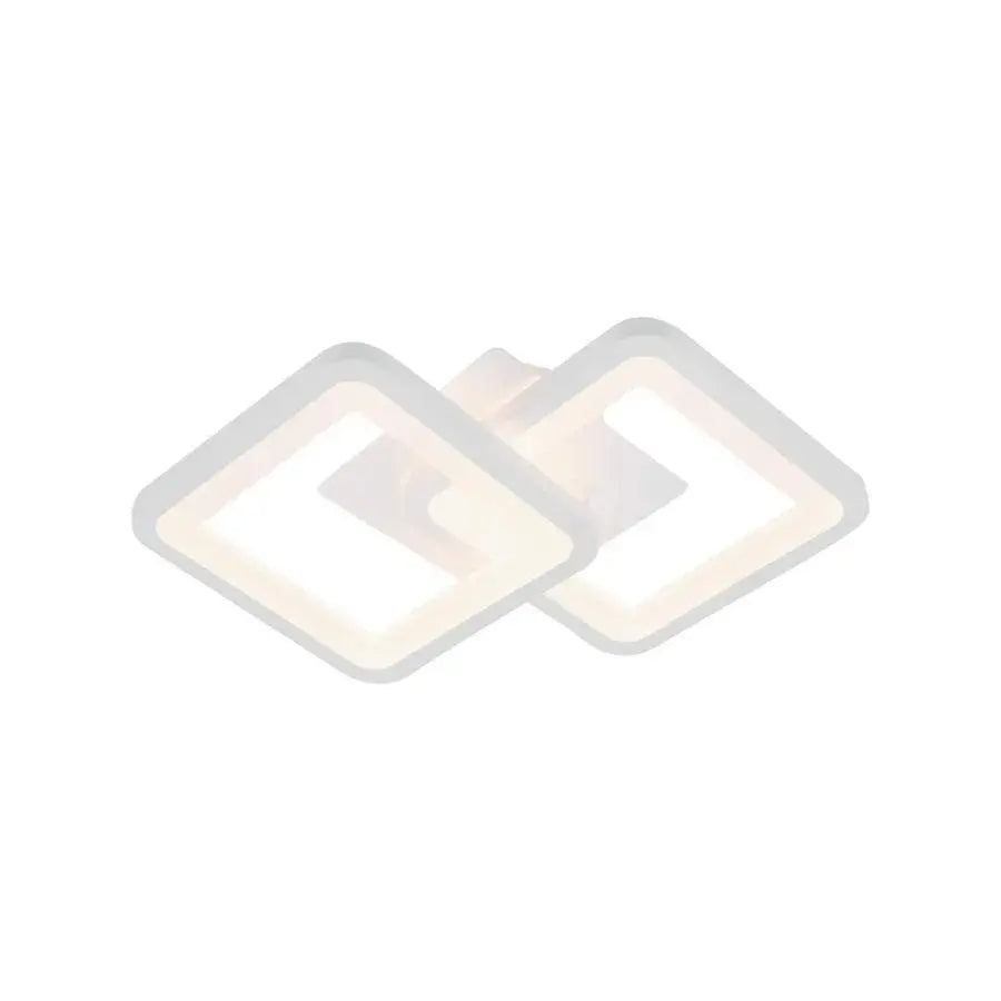 Lustra LED GIANI 26W, 2 Patrate, lumina Rece/Calda/Neutra , Alb