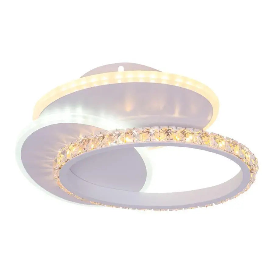 Lustra LED cu cristal HOLLANCE 24W, 3 Elemente, lumina Rece/Calda/Neutra, Alb