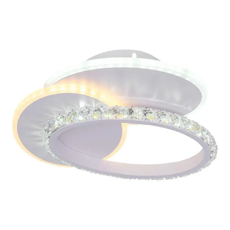 Lustra LED cu cristal HOLLANCE 24W, 3 Elemente, lumina Rece/Calda/Neutra, Alb