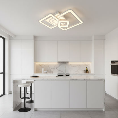 Lustra LED Horetensia cu Telecomanda, 116W, Dimabil, Lumina Calda/ Neutra/ Rece, Alb