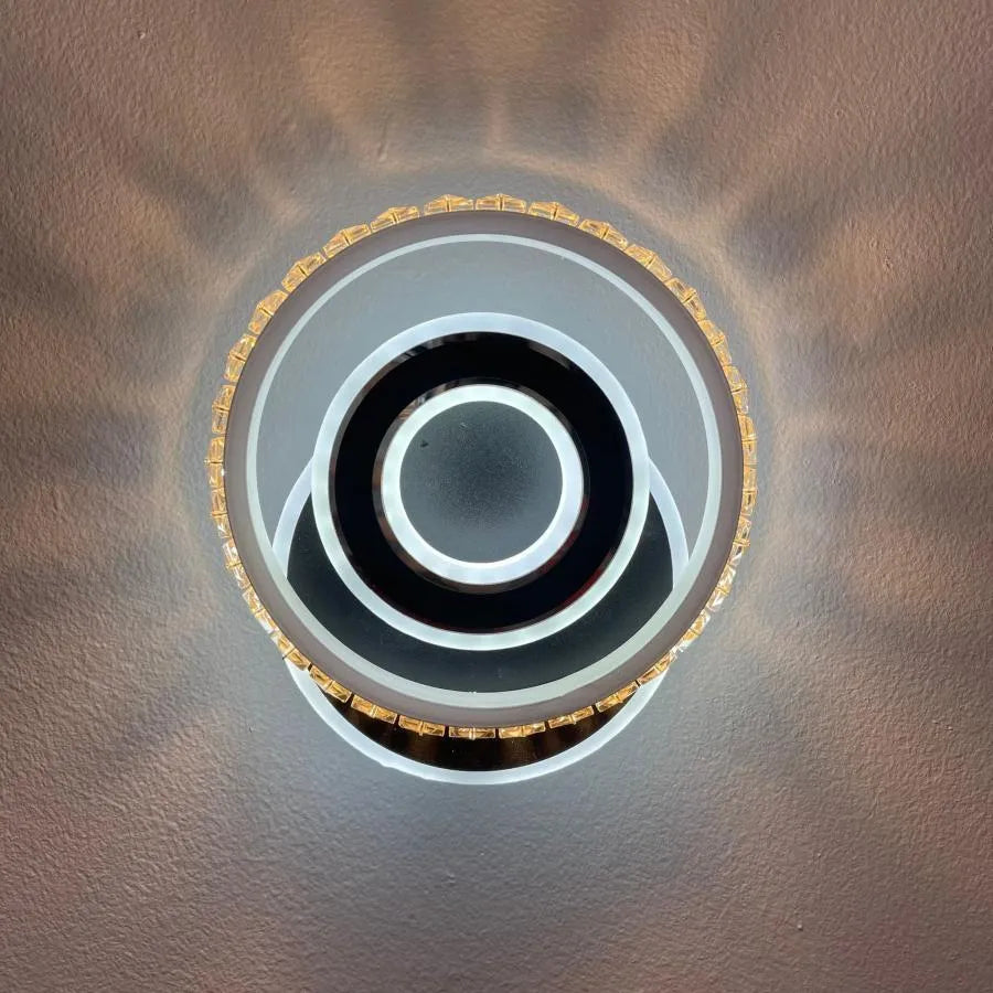 Lustra LED Cristal, Inara, 40W, Lumina Rece/Calda/Neutra, Negru