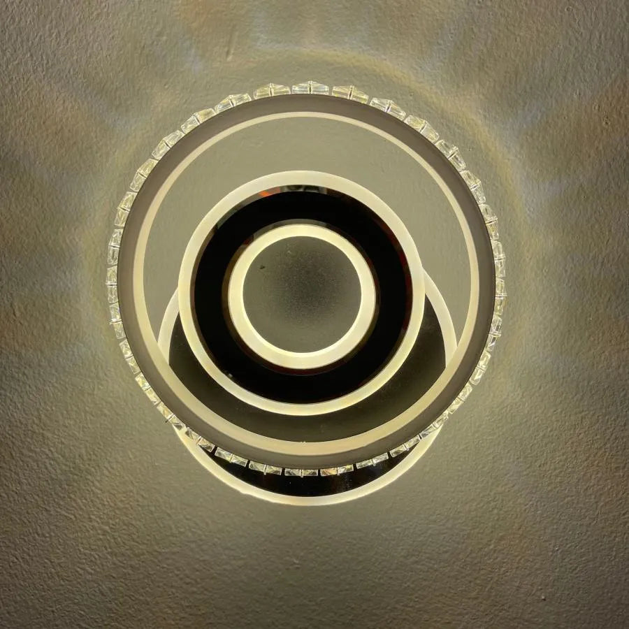 Lustra LED Cristal, Inara, 40W, Lumina Rece/Calda/Neutra, Negru